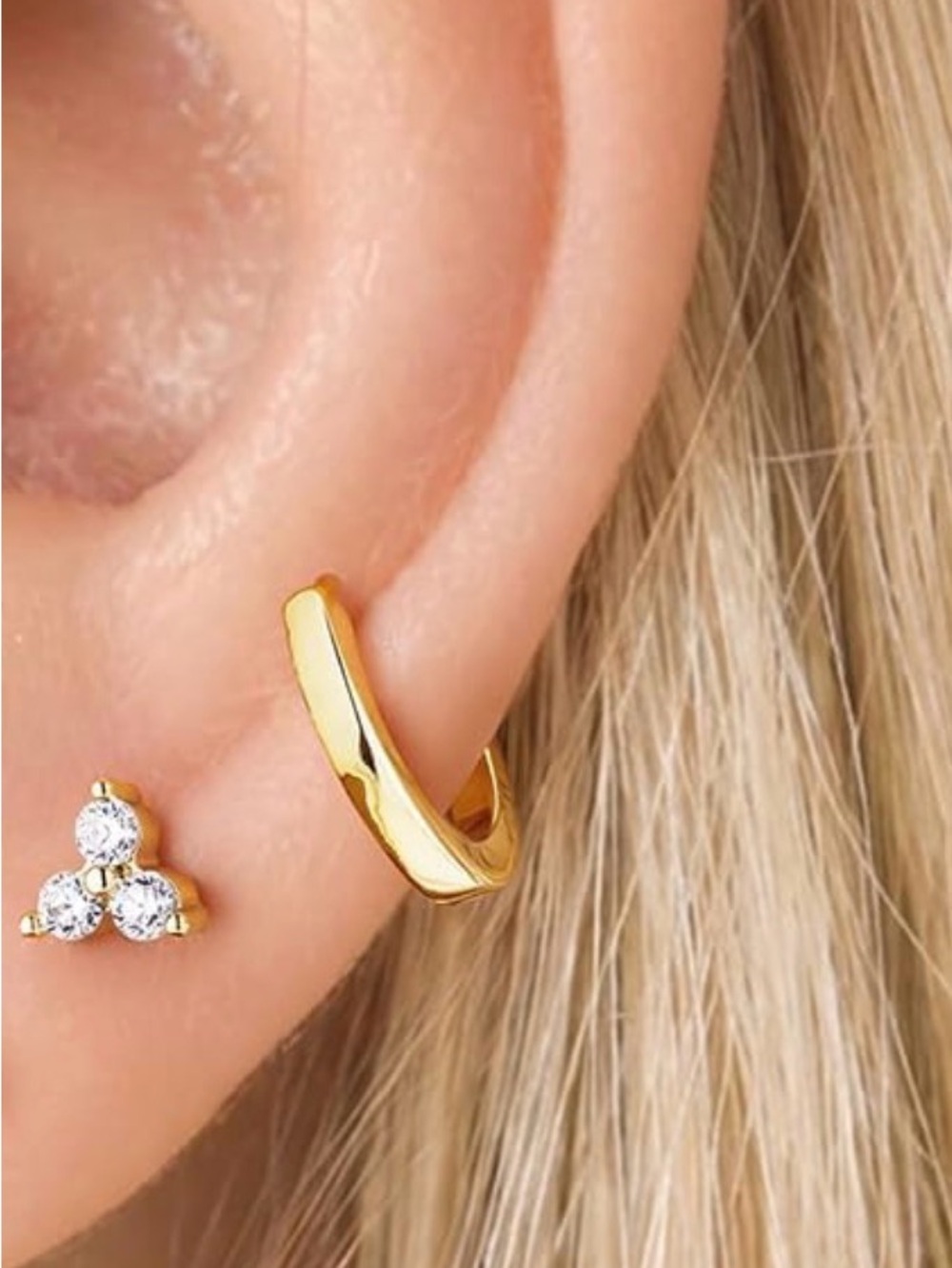 #219 Gold Plated Hoop and Stud Earring Set